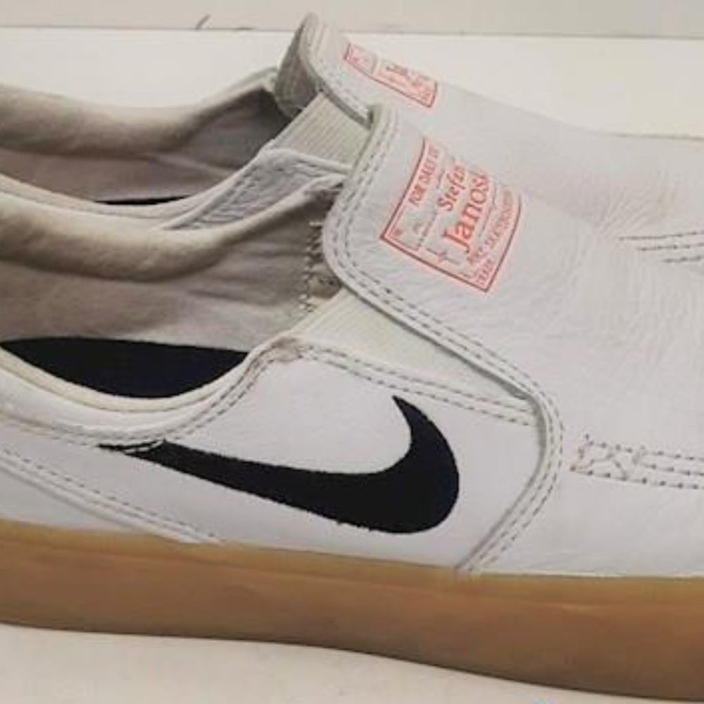 Nike Stefan Janoski Men's White Skateboard Slip On Shoes Size 7 Mens 9 Womens
